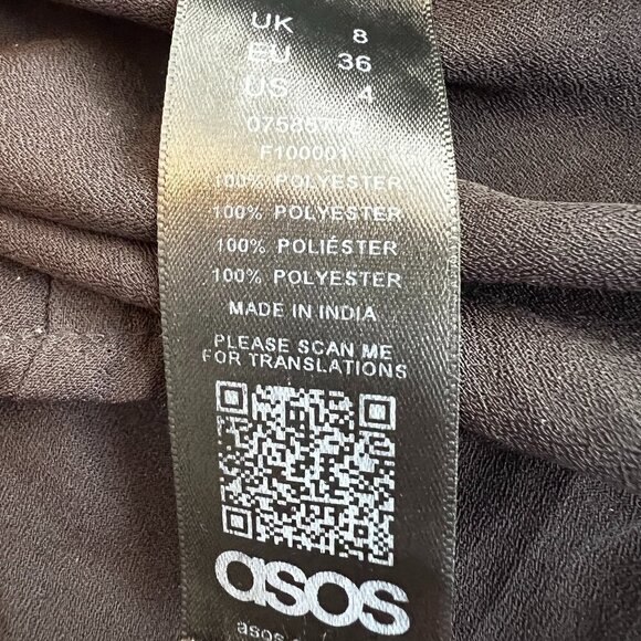 ASOS Black Adjustable Spaghetti Strap Soft Relaxed Camisole Top Size 4 - Picture 6 of 7